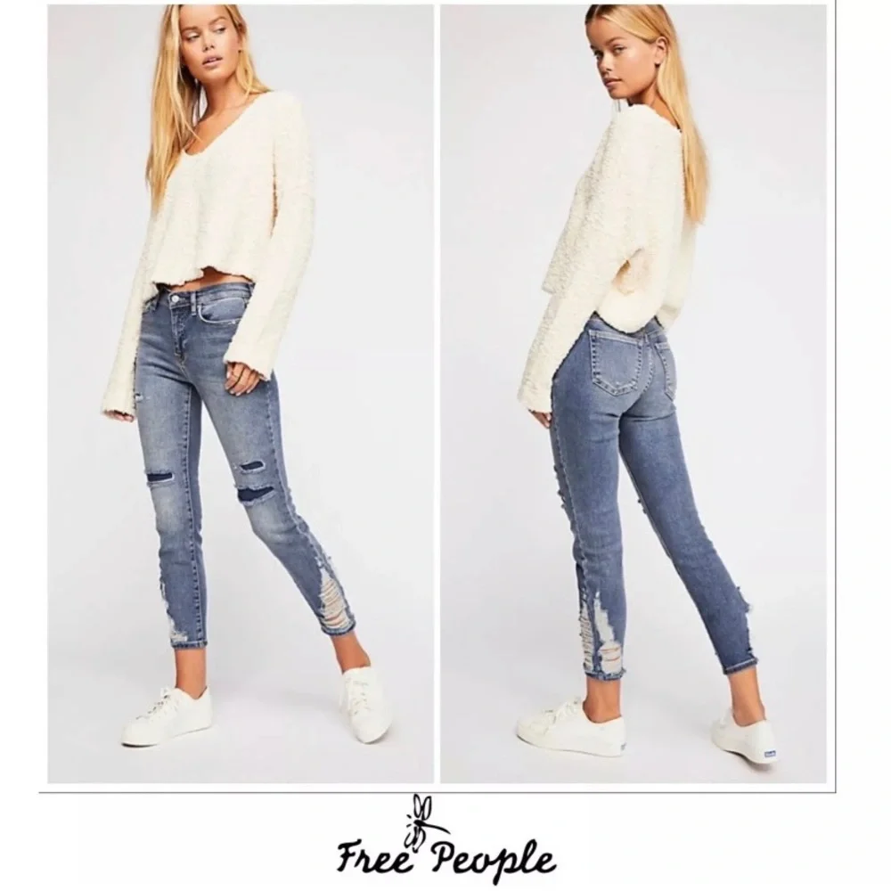 Free People Women’s About A Girl High Waist Skinny Jeans - Picture 1 of 12